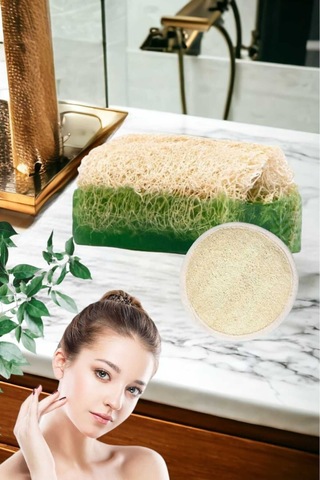2'li Doğal Set Kabak Lifli Aloe Vera Sabun + Akne Temizleme Lifli Yüz Pedi