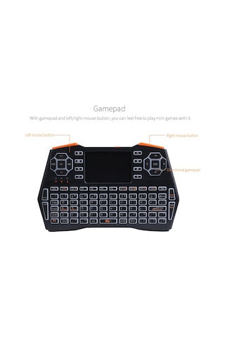 Lemestar "2.4g Kablosuz Mini Klavye - 3 Renkli Arka Aydınlatmalı, Dokunmatik Pad'li Tv/tablet/pc İçin"