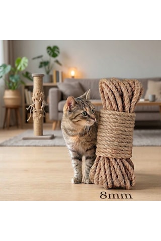 Kedi Tırmalama İpi - 8mm Jüt Halat X 25 Metre