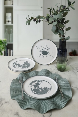 Keramika Black Shadow Nordic Pasta Tabağı 22 Cm 4 Adet 22981-82 Çok Renkli