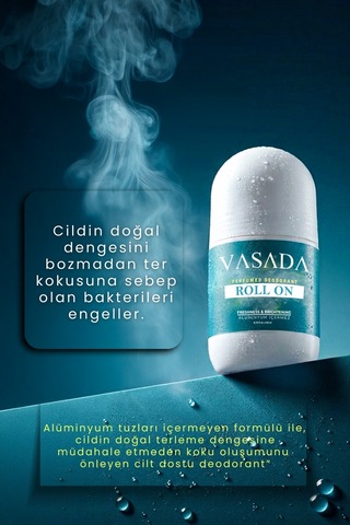 Vasada Ter Önleyici Beyazlatıcı Alüminyum İçermeyen Unisex Roll-On 50 ML