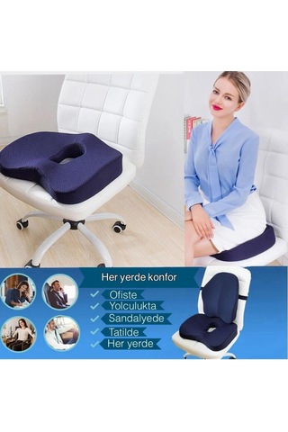 Ortopedik Oturma Simidi Koltuk Minderi Visko Kuyruk Sokumu Yastığı