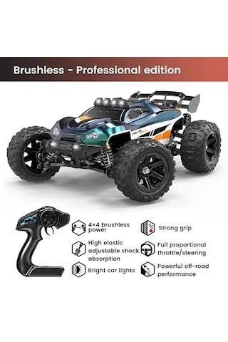 Fırçasız Motorlu, 2.4 Ghz, Uzaktan Kumandalı, 1:14 Ölçekli Araba Mavi-beyaz Karışık