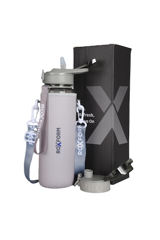 Roxform 1100 Ml Gri Premium Suluk Matara Bpa & Bps İçermez, Kılıflı Ve Sızdırmaz Gri