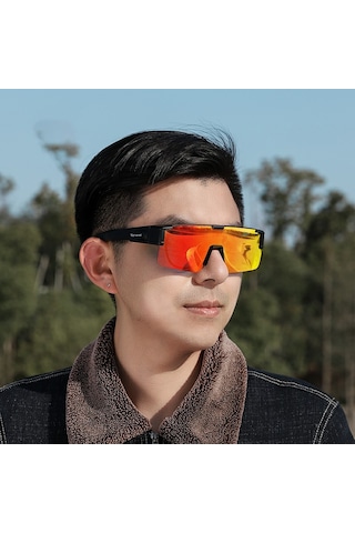 West Bıkıng Yp0703150 Erkekler Kadınlar İçin Polarize Spor Güneş Gözlüğü Pc Çerçeveli Bisiklet Güneş Gözlüğü - Kırmızı