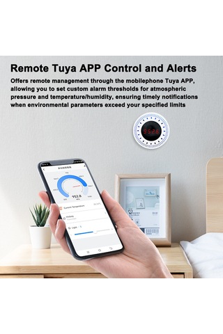 Reedark "tuya Akıllı Zigbee Hava Basınç Sensörü - Sıcaklık Ve Nem Ölçer, Uzaktan Kontrol Ve Otomasyon" Çok Renkli