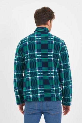 Erkek Ekose Desenli Ceket Yeşil