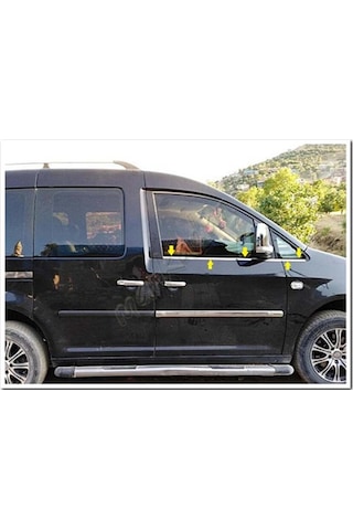 Vw Caddy Krom Cam Çıtası 2004-2014 4 Parça Paslanmaz Çelik