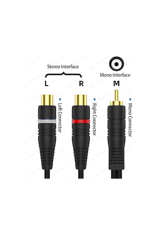 Yüksek Kalite Anfi Y Kablo RCA Erkek to 2xRCA Dişi