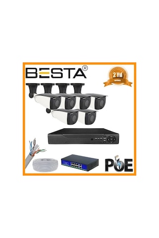 5 Mp 1440p 6 Dış Mekan Kameralı Ip Poe Güvenlik Seti