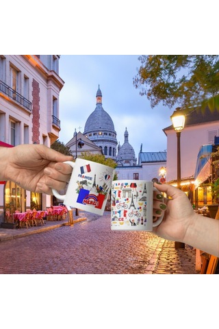Fransa Kupa Bardak 2 Adet Seyahat Hatıra France Mug