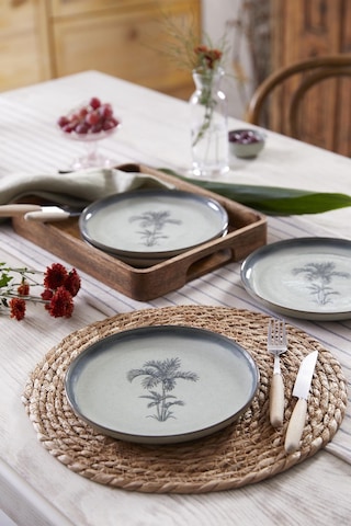 Kütahya Porselen Palmiye 4 Parça 21 Cm Pasta Tabağı 80795 Çok Renkli