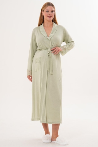 Mecit 6330 Yeşil Sabahlıklı Lohusa Pijama Takımı