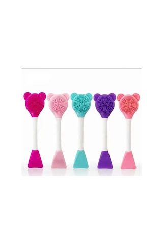 Lexroo 3 In 1 Ayıcık Silikon Maske Sürme Peeling Ve Temizleme Firçası Silikon Maske Spatulası
