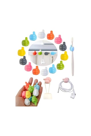 Gen-of Yapışkanlı Mini Askılık Ve Kablo Tutucu 10 Lu Gkh