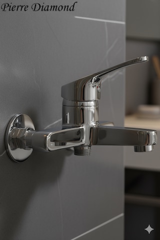 56623 Banyo Bataryası Duş Musluğu Musluk Armatür Siyah Beyaz Krom Gold Krom