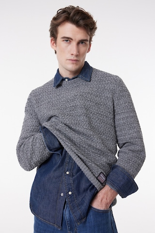 Wrangler Regular Fit Normal Kesim Bisiklet Yaka Gri Melanj Erkek Triko Kazak W232580036 Gri Melanj