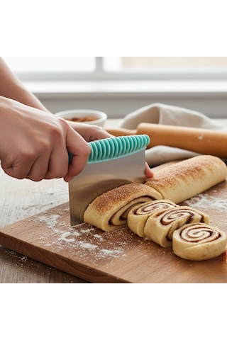 Hamur Kazıyıcı Ve Kesici Paslanmaz Çelik Spatula Pasta Ve Kek Şekillendirme Aparatı Çok Renkli