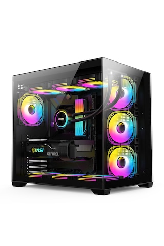 Raynox Aqua Black Pc Kasa Case+fc+7 Fan X360 Uyumlu Powersız