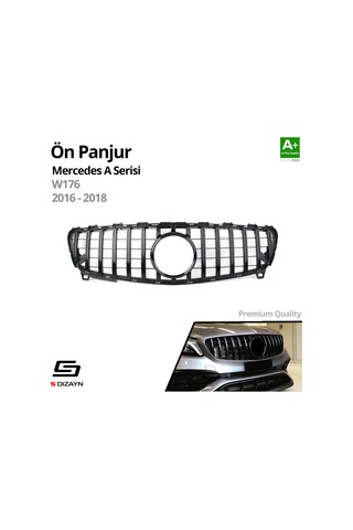 S-dizayn Mercedes A-class W176 Ön Panjur Parlak Siyah Piano Black Gtr Model 2016-2018