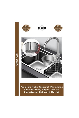 Premium Kuğu Tasarımlı Paslanmaz Lavabo Drenaj Sepeti Yeni Ev Fonksiyonel Dekoratif Mutfak Çok Renkli