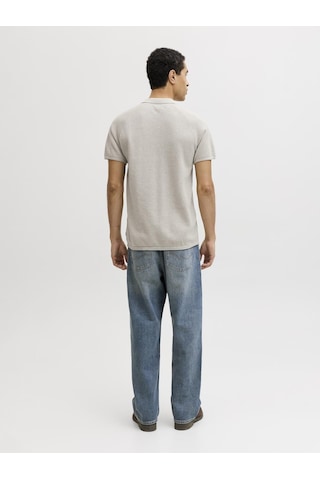 Jack & Jones Erkek Triko V Yaka Tisört- Hill - 12288251 Oatmeal