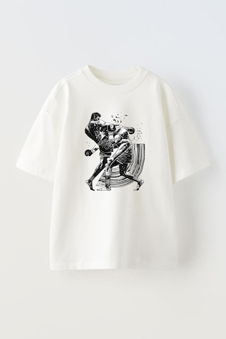 Thewert Unisex Reebok Combak Tasarım Baskılı Pamuk Beyaz Oversize T-shirt