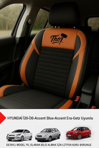 Thor Tay Tüyü Oto Koltuk Kılıfı Hyundai İ20-i30-accent-blue-era-getz Uyumlu Taba