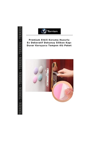 Premium Etkili Koruma Huzurlu Ev Dekoratif Dokunuş Silikon Kapı Duvar Koruyucu Tampon 4lü Paket
