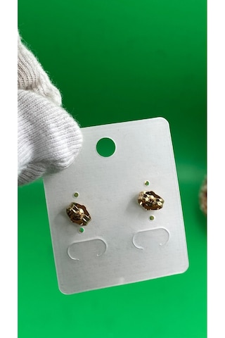 Xuping Rose Gold 3 Lü Zirkon Taşlı Şık Tasarım Kadın Küpe Gold