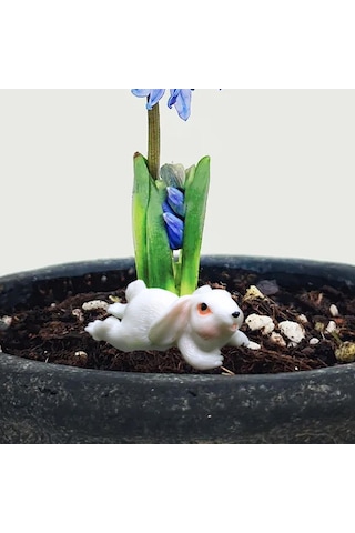 Homyl Tavşan Heykeli Bahçe Hayvan Canlı Romantik Atmosfer