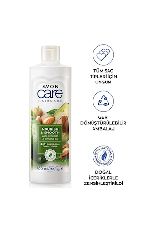 Avon Care Avakado ve Badem Yağı içeren Şampuan ve Saç Bakım Kremi 700 ML