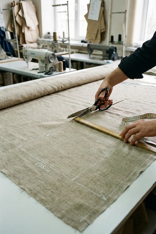 Yıkanmış Ham Naturel Keten Kumaş - 235 Cm En - Organik - Doğal - Punch - Dikiş - Döşemelik Kumaş Bej
