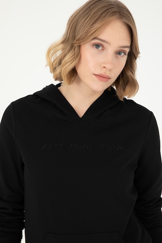 U.S. Polo Assn. Kadın Siyah Kapüşonlu Sweatshirt 50296947-VR046