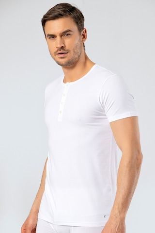 Cacharel Erkek Bisiklet Yaka Dügmeli T-shirt 1308/beyaz