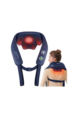 Knqze Shiatsu Masaj Aleti 4d, 2026 Isı İle Kablosuz Boyun Masajı, Geliştirilmiş Grafen Isıtma, Boyun, Omuz, Sırt İçin 4d Shiatsu Derin Yoğurma Boyun Masajı, Kadınlar İçin Hediyeler, Mavi