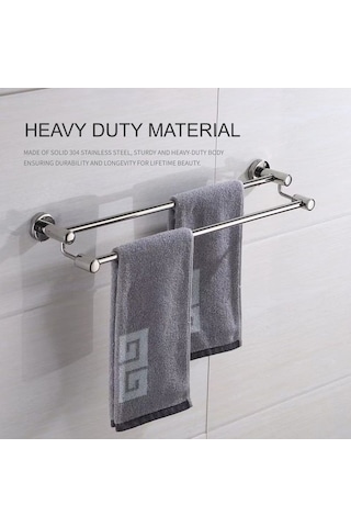 Novahub 23 İnç Çift Barlı Paslanmaz Çelik Banyo Havlu Askısı - Modern Ve Dayanıklı Diğer