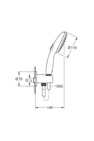 Grohe Tempesta 110 El Duşu Seti 2 Fonksiyonlu Rain, Jet - 26921003 Krom