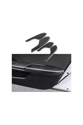 Honda Civic Fc5 Fk7 2017-2020 İç Kapı Kol Dayama Karbon Fiber Tam Set 4 Adet Ön 4 Adet Arka