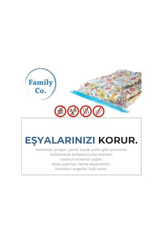 Family Co. Vakumlu Hurç Poşet Setleri 5 Parça 50x70-2, 60x80-2, 80x100-1