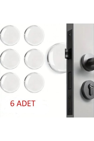 Büro Ev Ofis Dekoru İçin 6parça Şeffaf Oval Silikon Mobilya Kapı Darbe Pedi Renkli