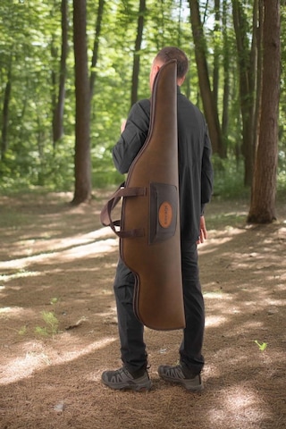 Dürbünlü Tüfek Kılıfı - Savage - Hakiki Deri - Koyu Kahve - 71 Namlu