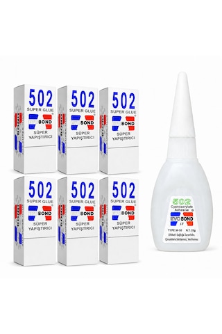 Evobond 502 Süper Hızlı 20 Gr Japon Yapıştırıcı 6 Adet