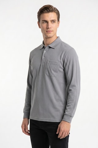 Dynamo Erkek Mevsimlik Polo Yaka Cepli Sweatshirt Bgl-st05366 Gri