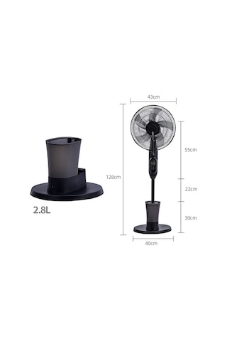 Uzaktan Kumandalı Buzlu Vantilatör Buharlı 2.8l Nemlendirici Fan