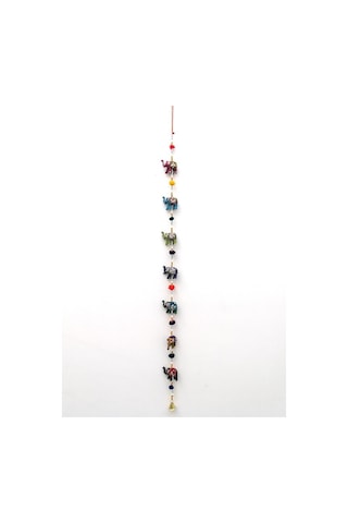 Dekoratif Asmalı Yedili Rengarenk Bereket Filleri Kapı Zilli Kapı Önü Aksesuar Duvar Dekoru Ev Dekorasyon