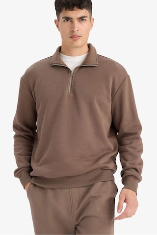 Defacto Regular Fit Dik Yaka Yarım Fermuarlı İçi Yumuşak Tüylü Basic Düz Sweatshirt X7405az25aukh154 Haki