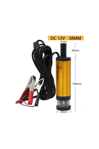 Geeksen 38mm Dc5v/12v/24v Elektrikli Akü Pompa - Dizel Yağ Su Çekici, Dış Filtreli Gümüş Kelepçe Tipi, Renkli Kutuda