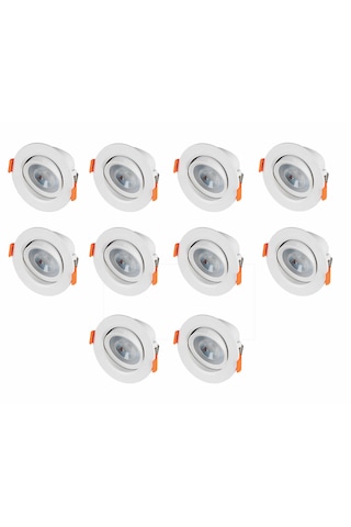 Uzmlight Horoz Led Spot Armatür Plastik Beyaz Kasa Cob +10adet