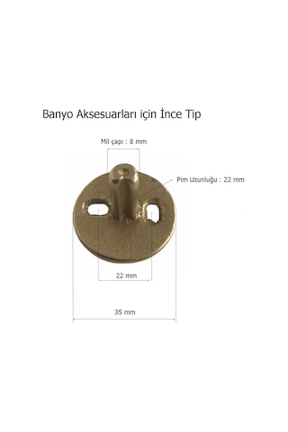 İnce Tip Banyo Aksesuar Montaj Parçası Prinç Kırılmama Garantili